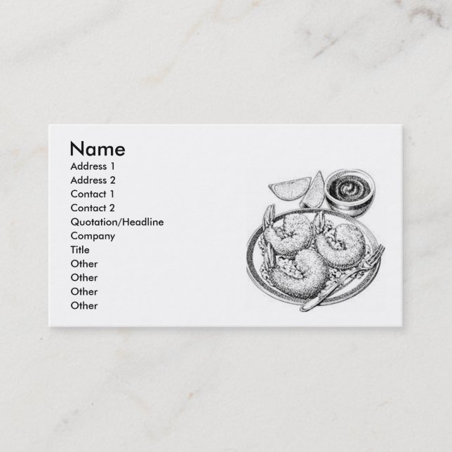 Carte de visite de fruits de mer (Devant)