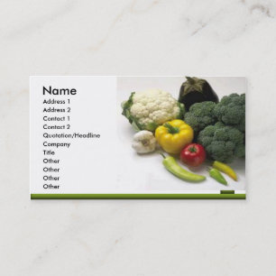 carte de visite de fruits et de légumes