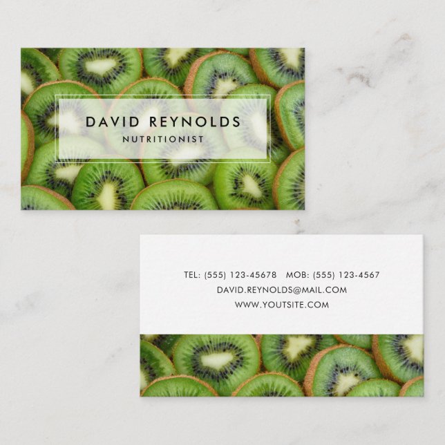 Carte de visite de fruits frais Kiwi (Devant / Derrière)