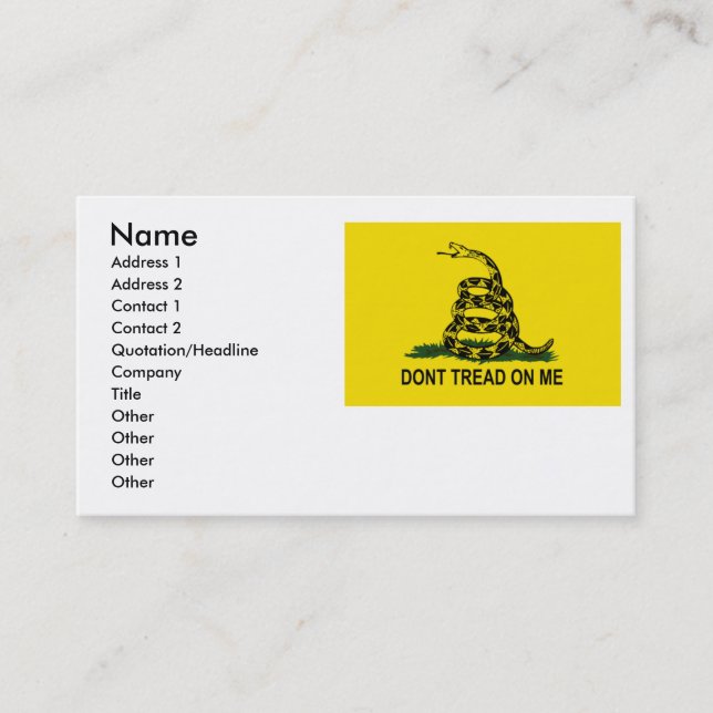 Carte de visite de Gadsden (Devant)