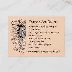 Carte de visite de galerie de l'art de Diane