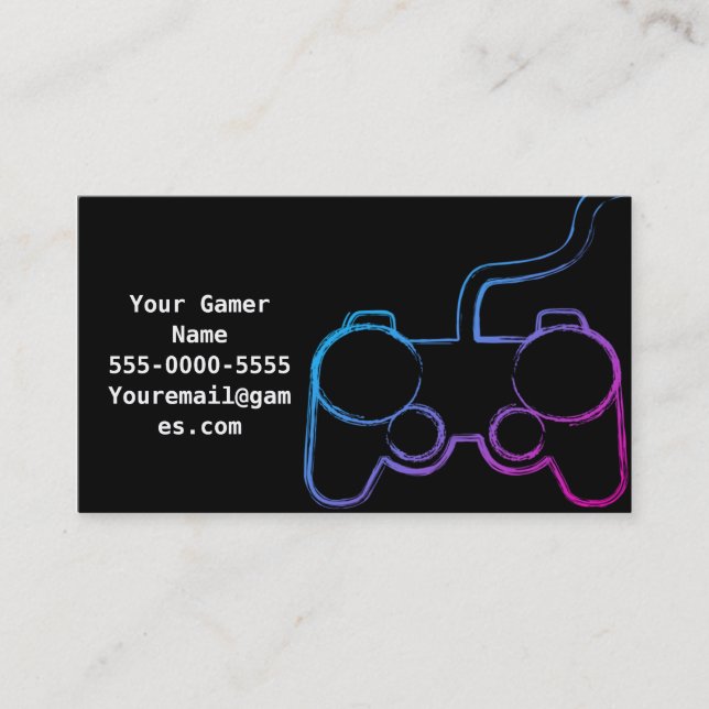 Carte de visite de Gamer de jeu vidéo de (Devant)