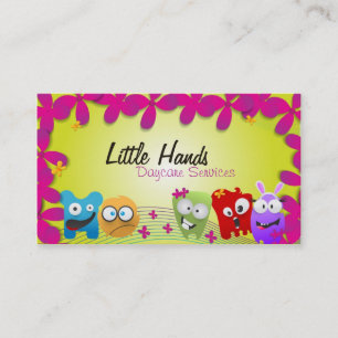 Carte de visite de garde - petits monstres colorés