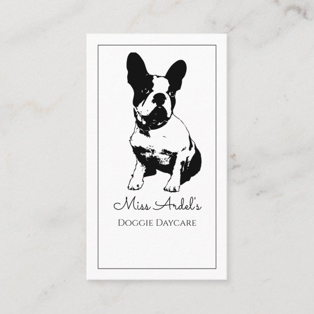 Carte de visite de garderie de chien de taureau fr (Devant)