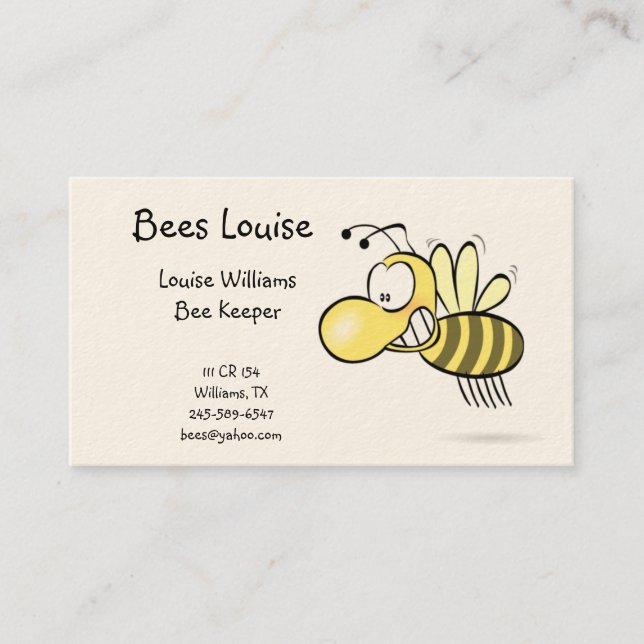 Carte de visite de gardien d'abeille (Devant)