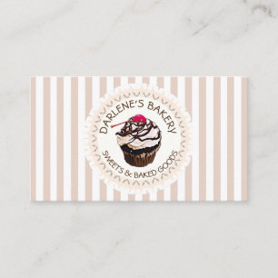Carte de visite de gâteau au chocolat tressé blanc
