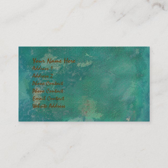 Carte de visite de gemme de turquoise (Devant)