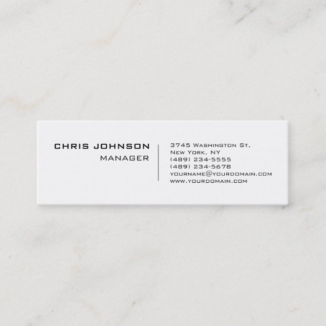 Carte de visite de gestionnaire unique en noir bla (Devant)