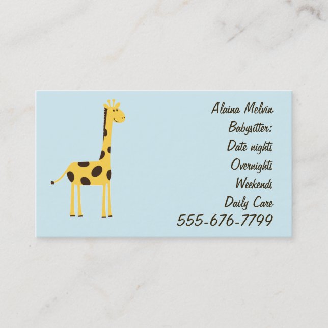 Carte de visite de girafe (Devant)