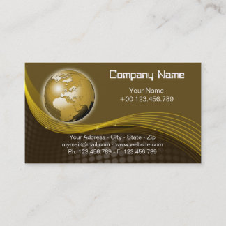 Carte de visite de globe d'or