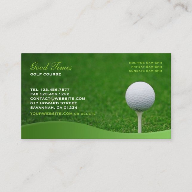 Carte de visite de golf (Devant)
