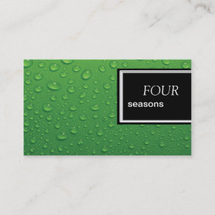 Carte de visite de gouttelettes d'eau verte