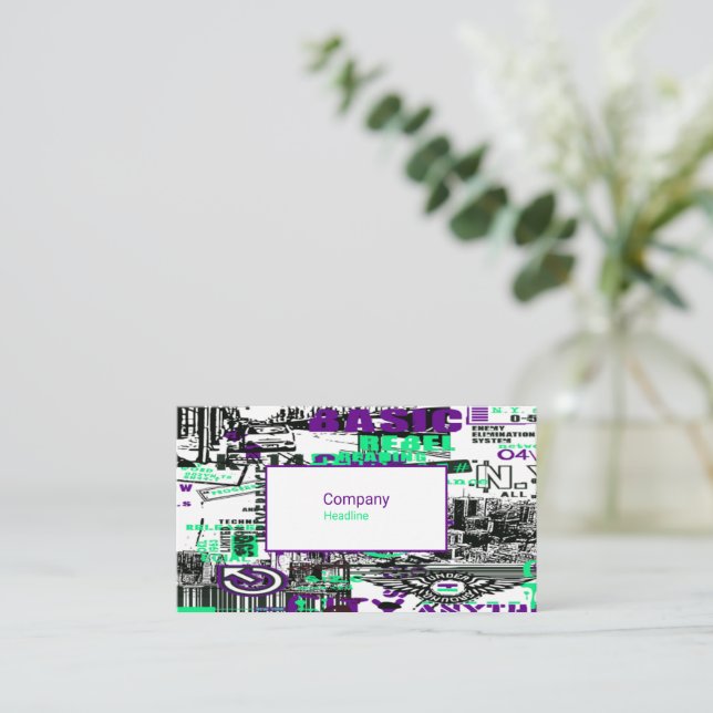 Carte de visite de graffiti urbain (Debout devant)