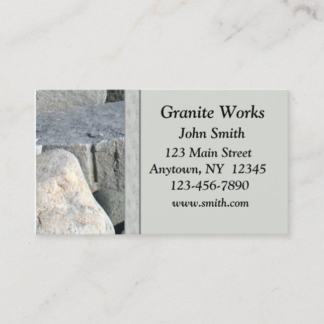 Carte de visite de granit (Devant)
