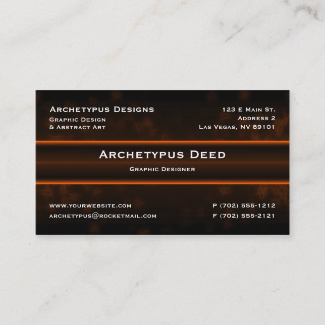 Carte de visite de grésillement - orange (Devant)