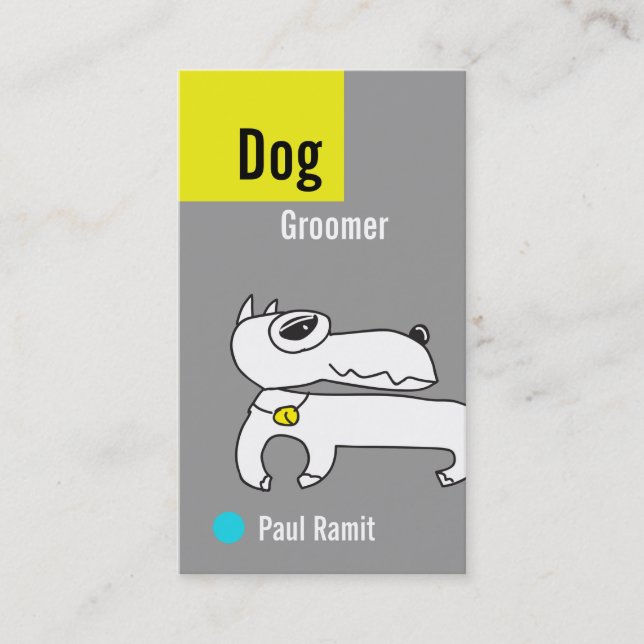 Carte de visite de gris de Groomer de chien (Devant)