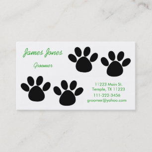 Carte de visite de Groomer de chien d'empreintes