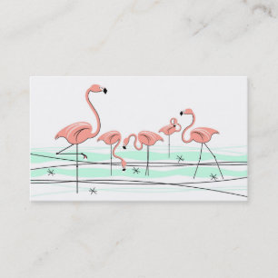 Carte de visite de groupe de Flamants roses