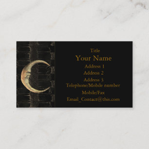 Carte de visite de grunge de lune d'or