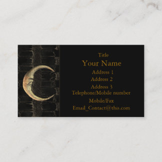 Carte de visite de grunge de lune d'or