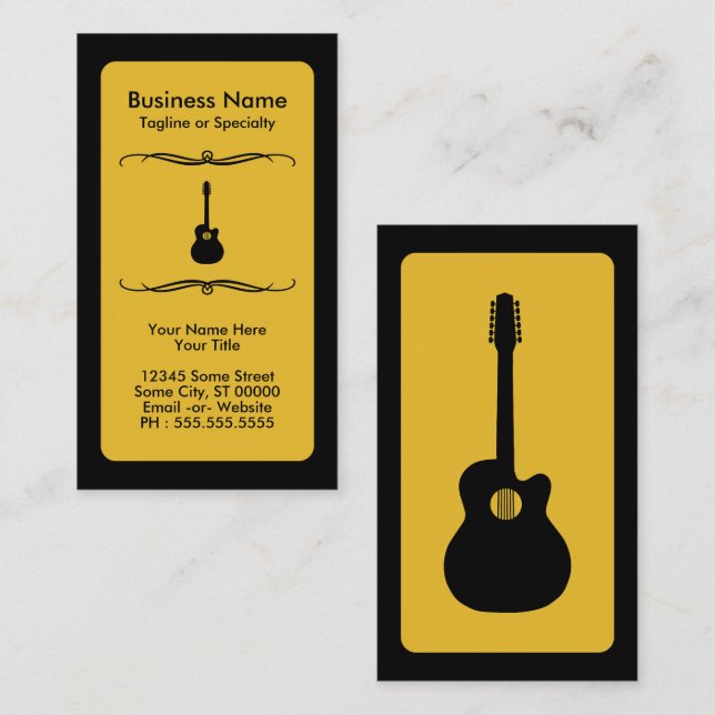 carte de visite de guitare acoustique mod (Devant / Derrière)