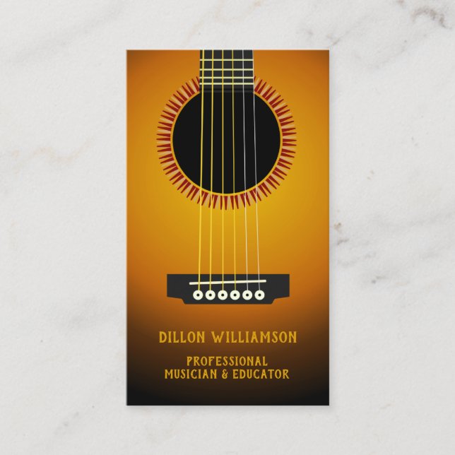 Carte de visite de guitare de musique (Devant)