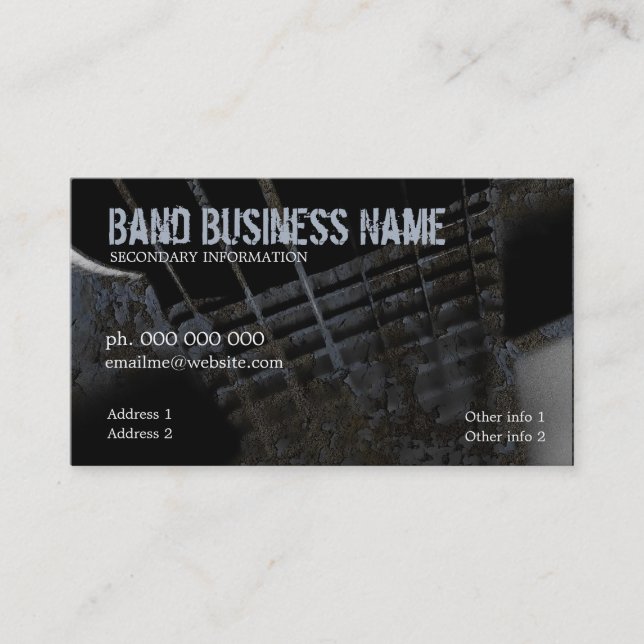 Carte de visite de guitare industrielle Grunge (Devant)