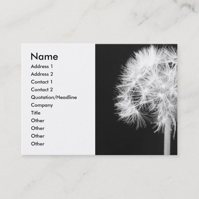 Carte de visite de Haiku de pissenlit (Devant)
