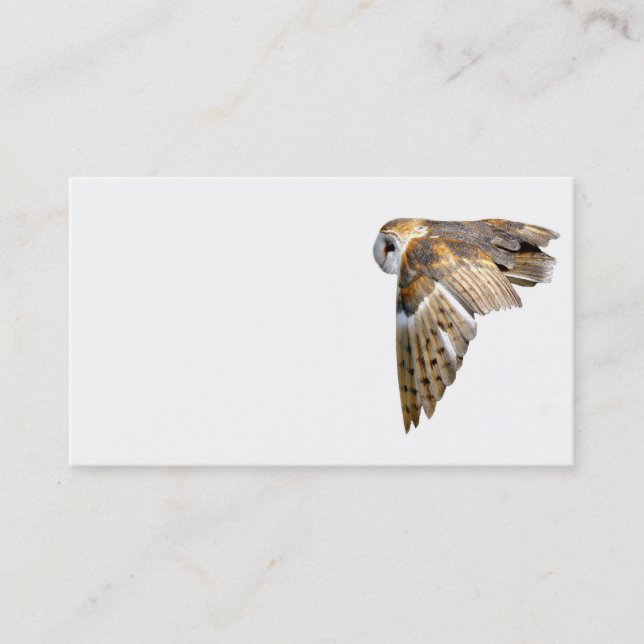 Carte de visite de hibou de grange de vol (Devant)