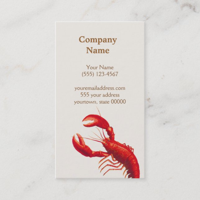 Carte de visite de homard (Devant)