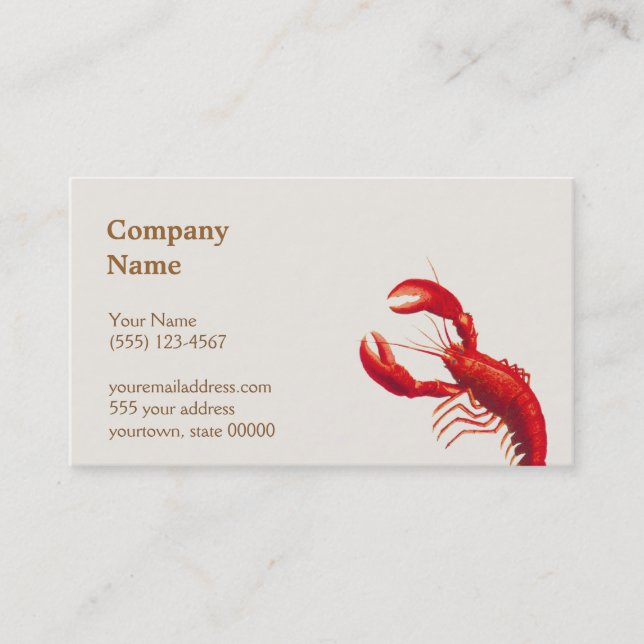 Carte de visite de homard (Devant)