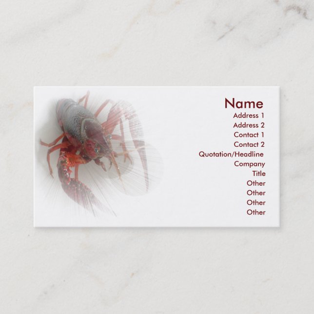 Carte de visite de homard (Devant)