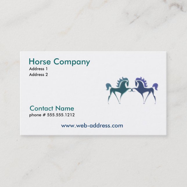 Carte de visite de Horse Company (Devant)