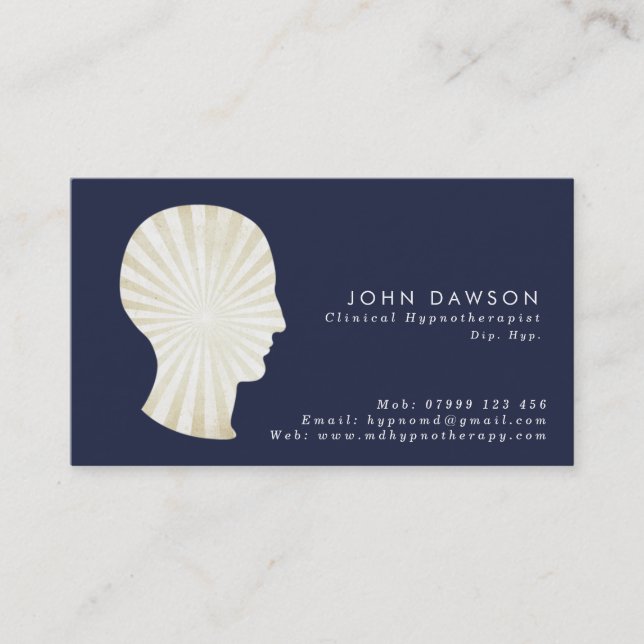 carte de visite de Hypnotherapist de rayon de (Devant)