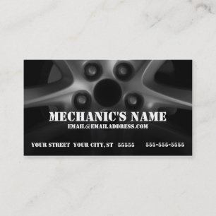 Carte de visite de jante de pneu de mécanicien