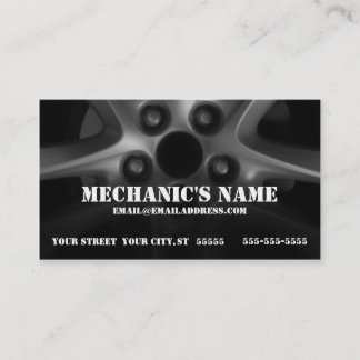Carte de visite de jante de pneu de mécanicien