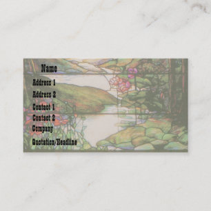 Carte de visite de jardin de l'eau en verre