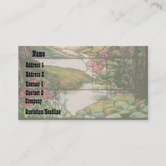 Carte de visite de jardin de l'eau en verre (Devant)