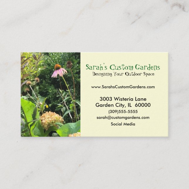 Carte de visite de jardin de photo (Devant)