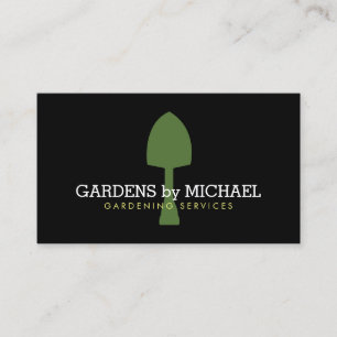 Carte de visite de jardinage de services de pelle