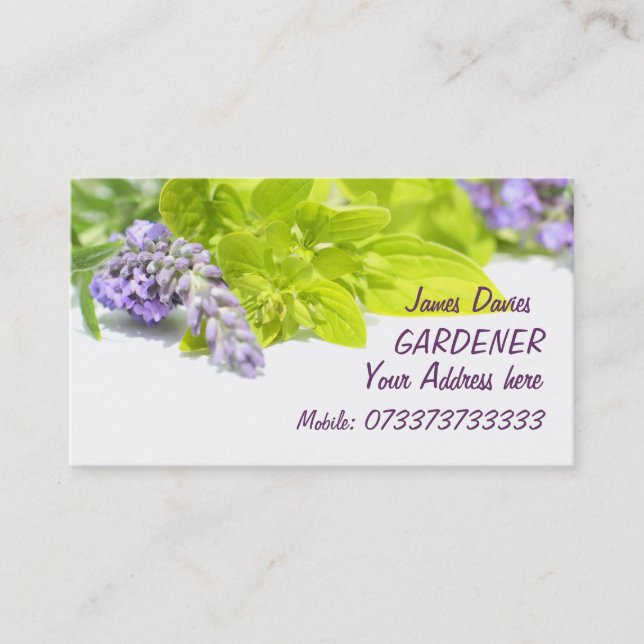 Carte de visite de jardinier (Devant)