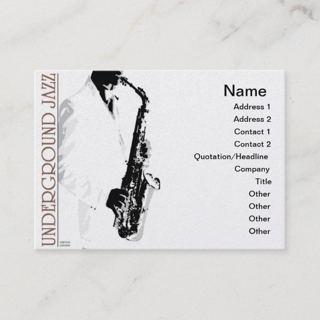 Carte de visite de jazz souterrain (Devant)