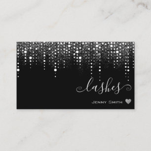 Carte De Visite De jolies gouttes sur la Parties scintillant d'arg