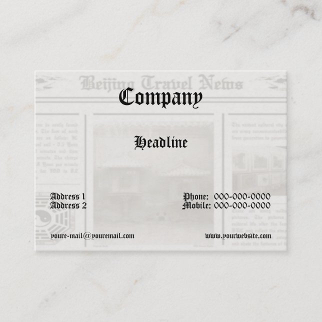 Carte de visite de journal (Devant)