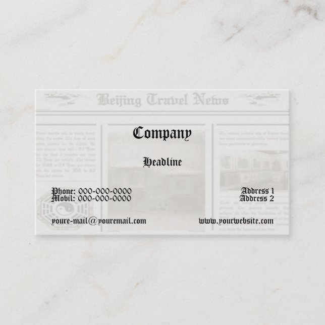 Carte de visite de journal (Devant)