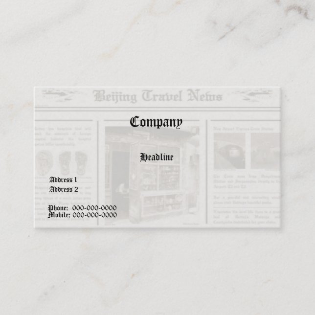 Carte de visite de journal (Devant)