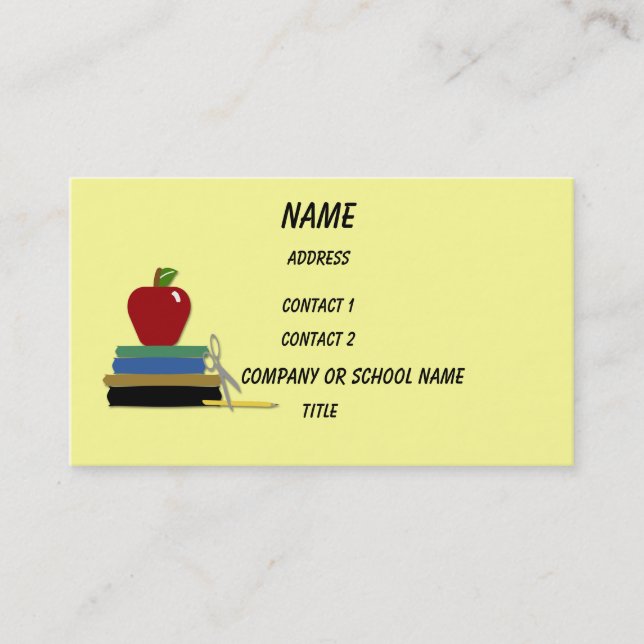Carte de visite de jours d'école (Devant)