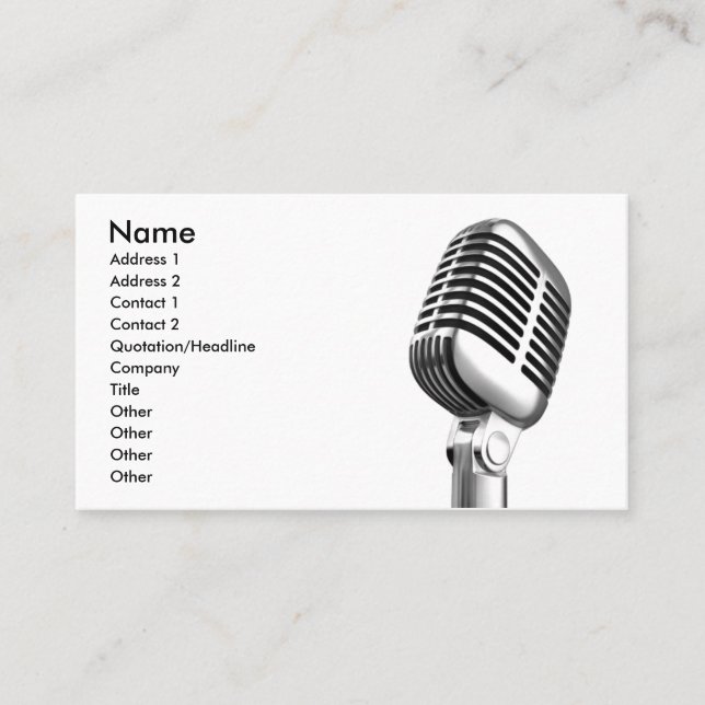 Carte de visite de Karaoke (Devant)