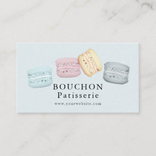 Carte de visite de la boulangerie bleu clair Macar