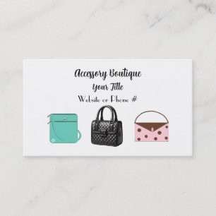 Carte de visite de la boutique d'accessoires de mo